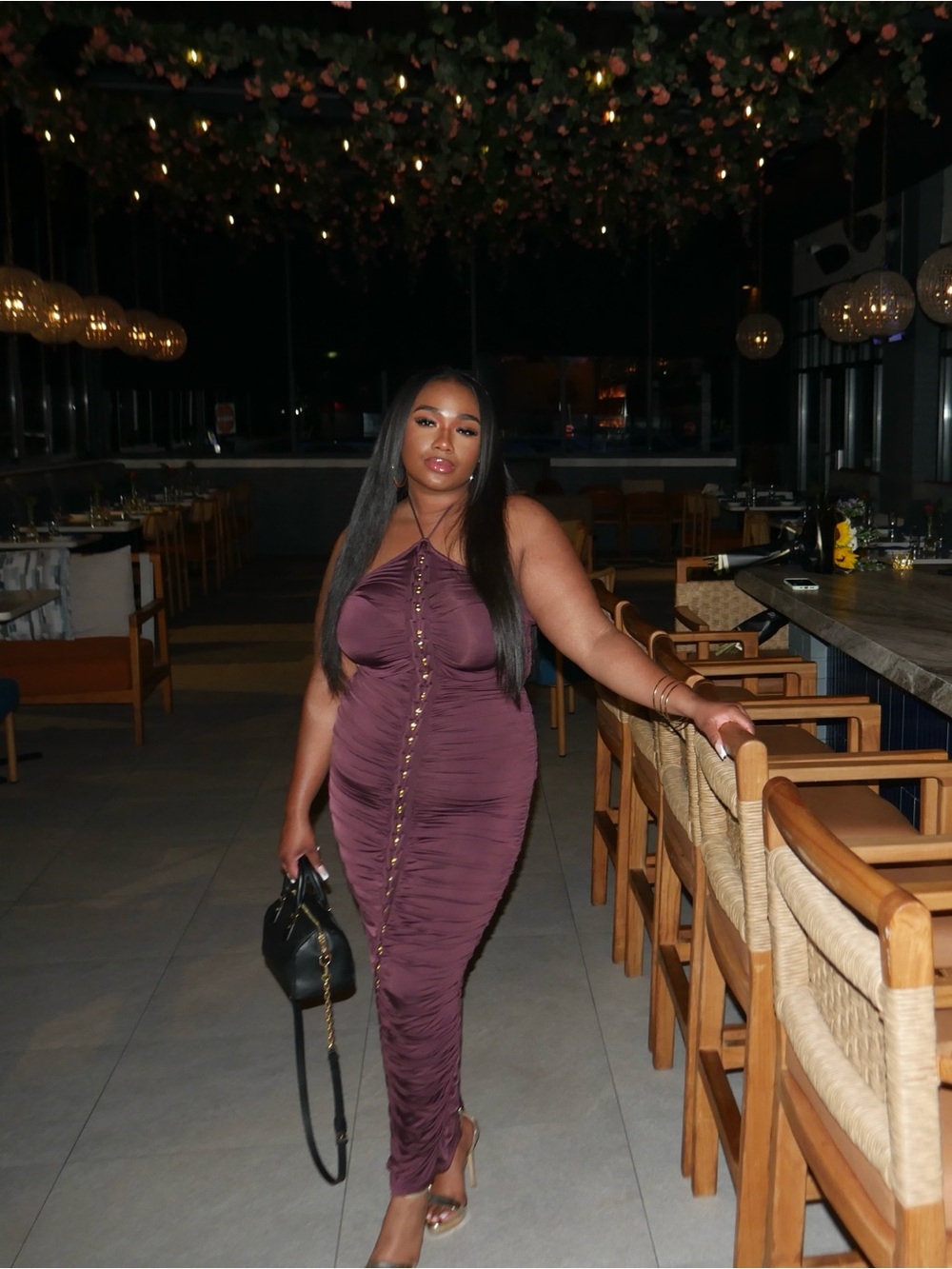 Fashion Nova- Regina Halter Maxi Dress (Purple)